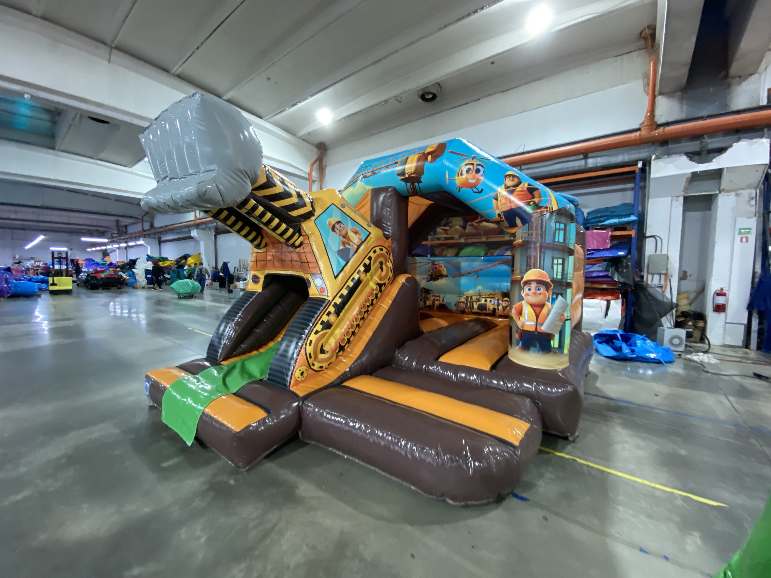 Hüpfburg Bagger mieten in Versmold – Baustellen-Motiv für kleine Baumeister