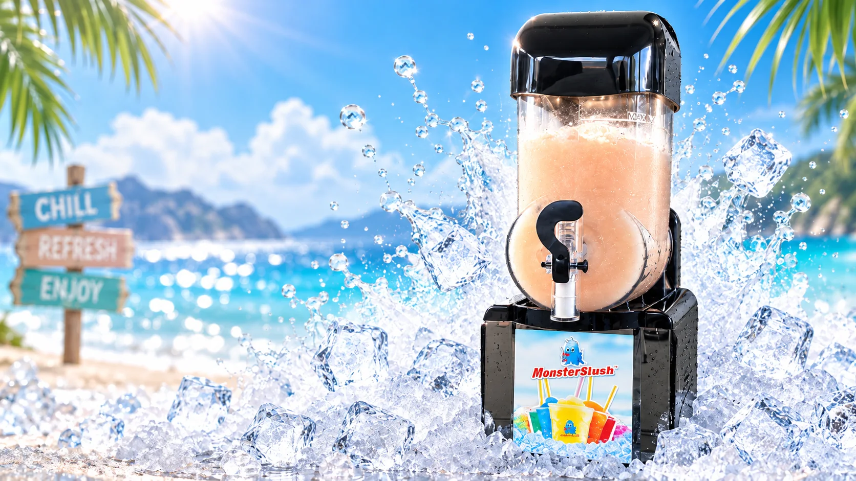 Kleine Slush-Eis-Maschine mit einem 10-Liter-Behälter