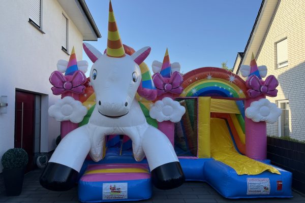 Hüpfburg Einhorn groß mieten